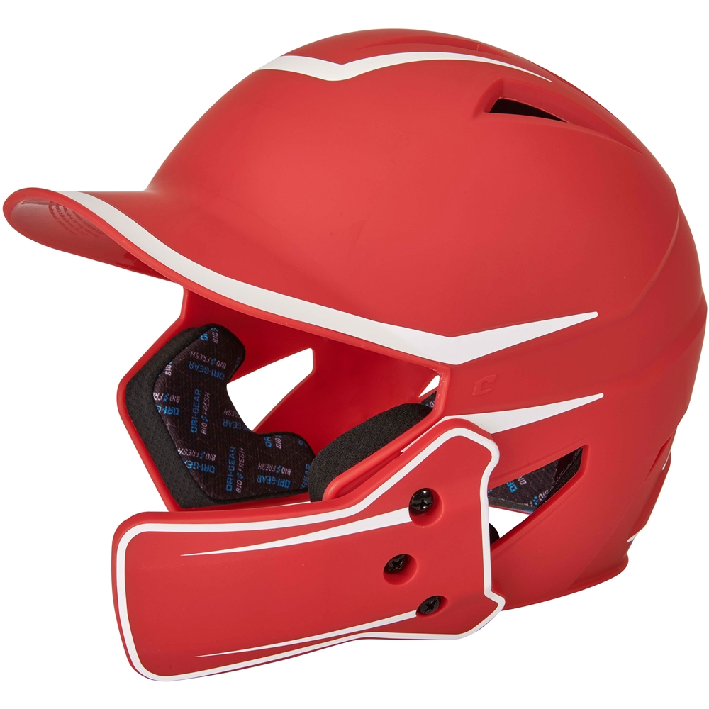 Scarlet and White HX Legend Plus Batting Helmet Sold by GameTime Athletics