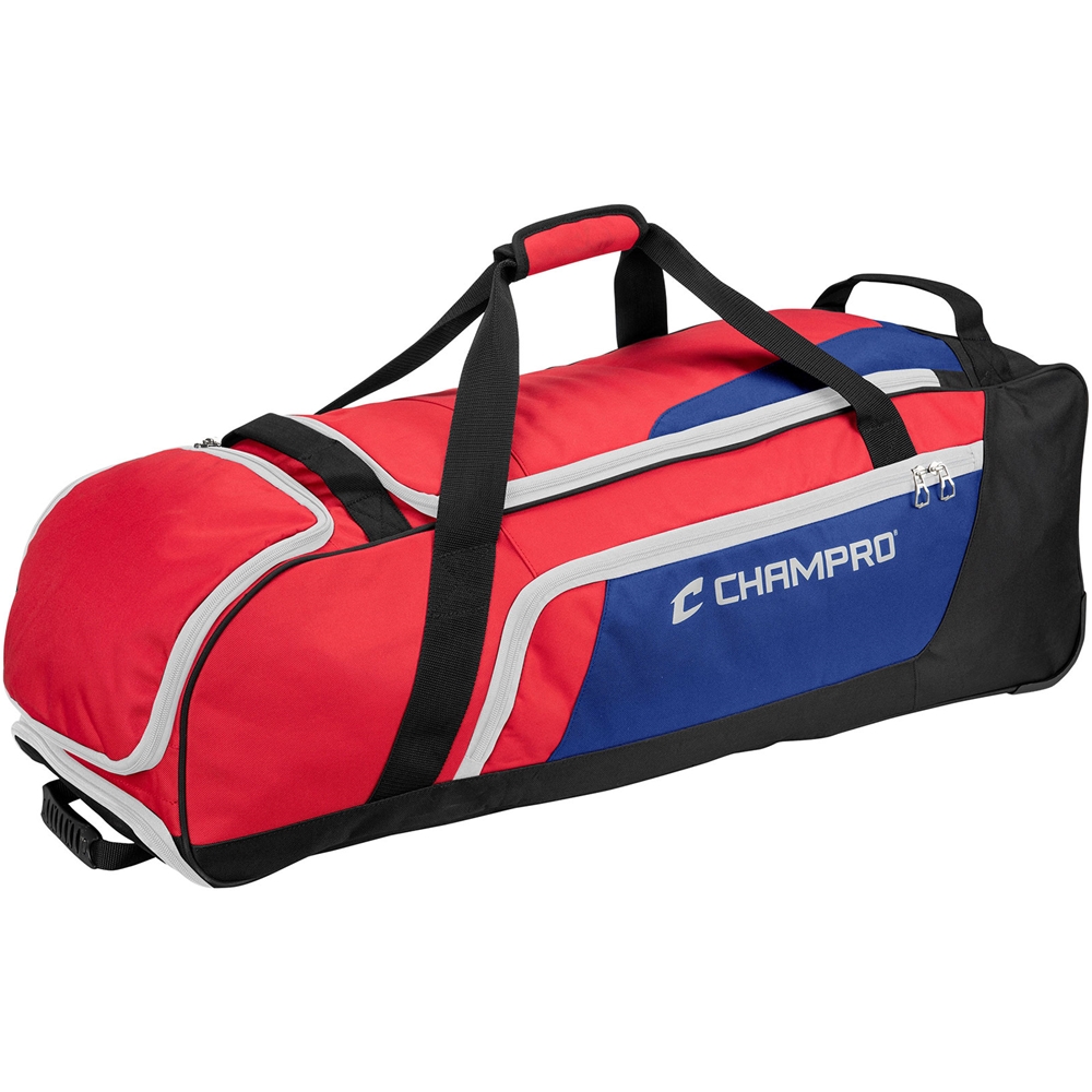 Red, White and Blue Boss Wheeled Catchers Bag Sold by GameTime Athletics