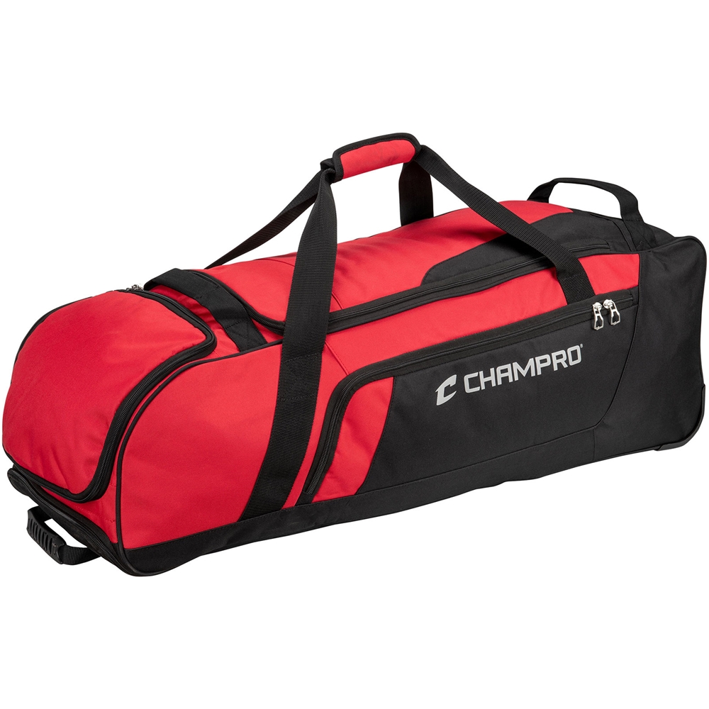 Red Boss Wheeled Catchers Bag Sold by GameTime Athletics