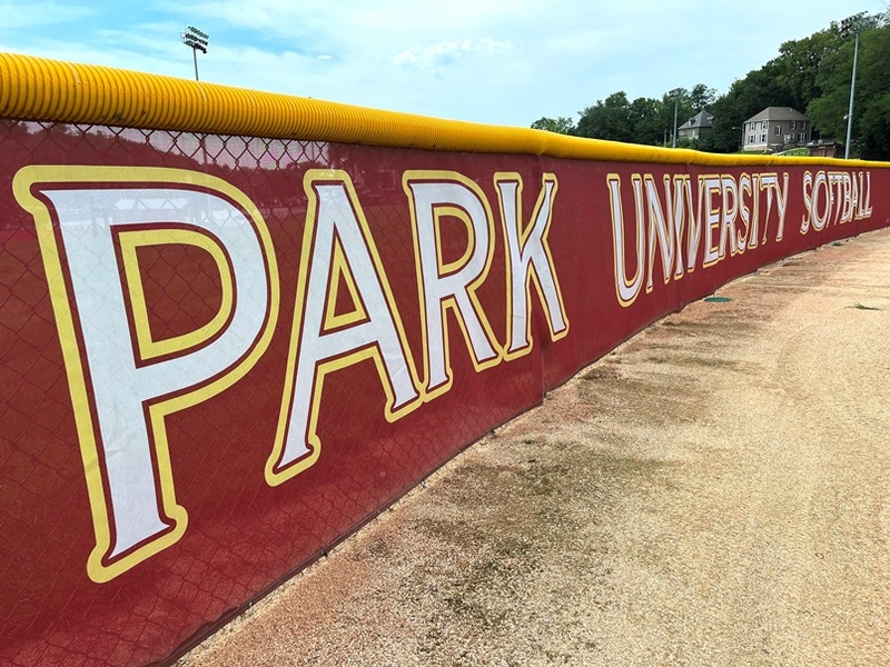 Branded Windscreens at Park University Supplied by GameTime Athletics 